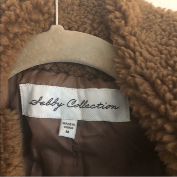 SEBBY (sold out) Brown Teddy Coat Faux Shearling Jacket Medium - Picture 4 of 4